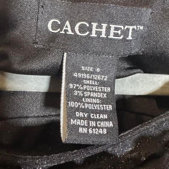 Cachet Black Sparkle Short Sleeve Dress Size 6 - Picture 5 of 5